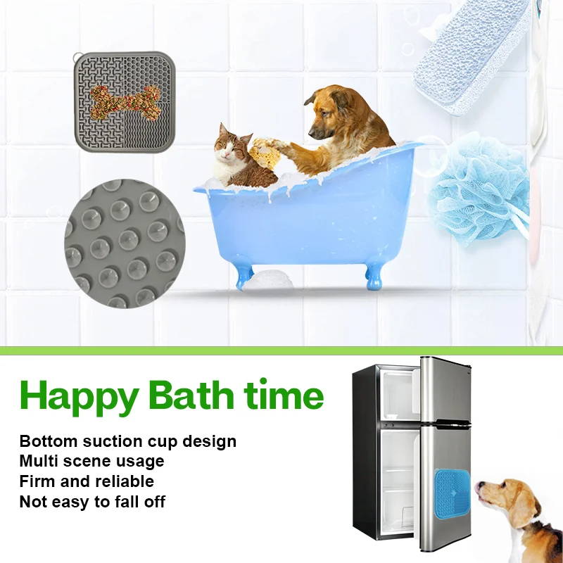 Lecksmatte mit Saugnäpfen beim Baden